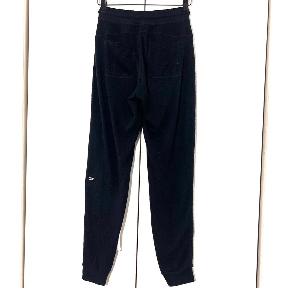 Alo Yoga Joggers Womens XS Black‎ Drawstring High Waist  Sweatpants Athleisure